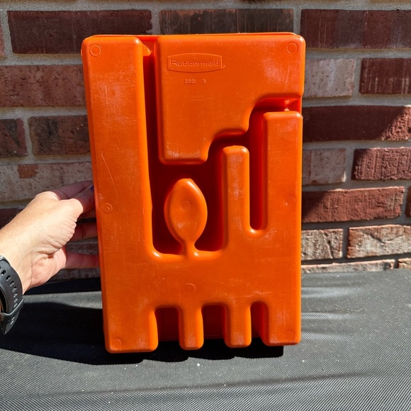 Rubbermaid Harvest Orange Silverware Flatware Utensil Holder Tray #2921 Vintage - Picture 2 of 7